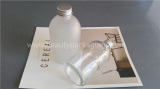Boston Shape Transparent Beverage Glass Bottle With Aluminum